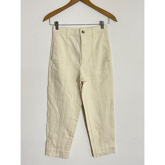 Madewell 25 Jeans High Waist Tapered Stone Beige Stretch Denim K9990 - Picture 2 of 7